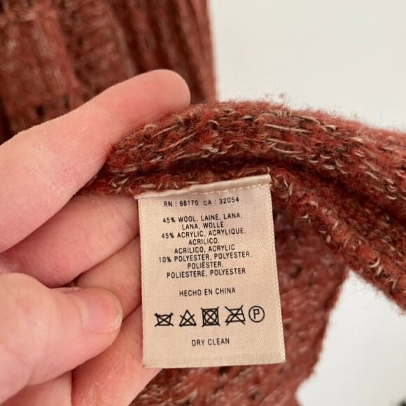 ROSIE NEIRA ANTHROPOLOGIE Alldays Cardigan Rust Brown Red Long Sweater NO BUTTON - Picture 10 of 15